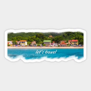 Sandy Beach on Sea Coast Sticker